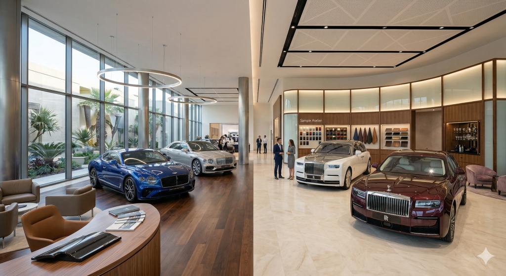 Bentley and Rolls Royce cars on state street in Sarasota